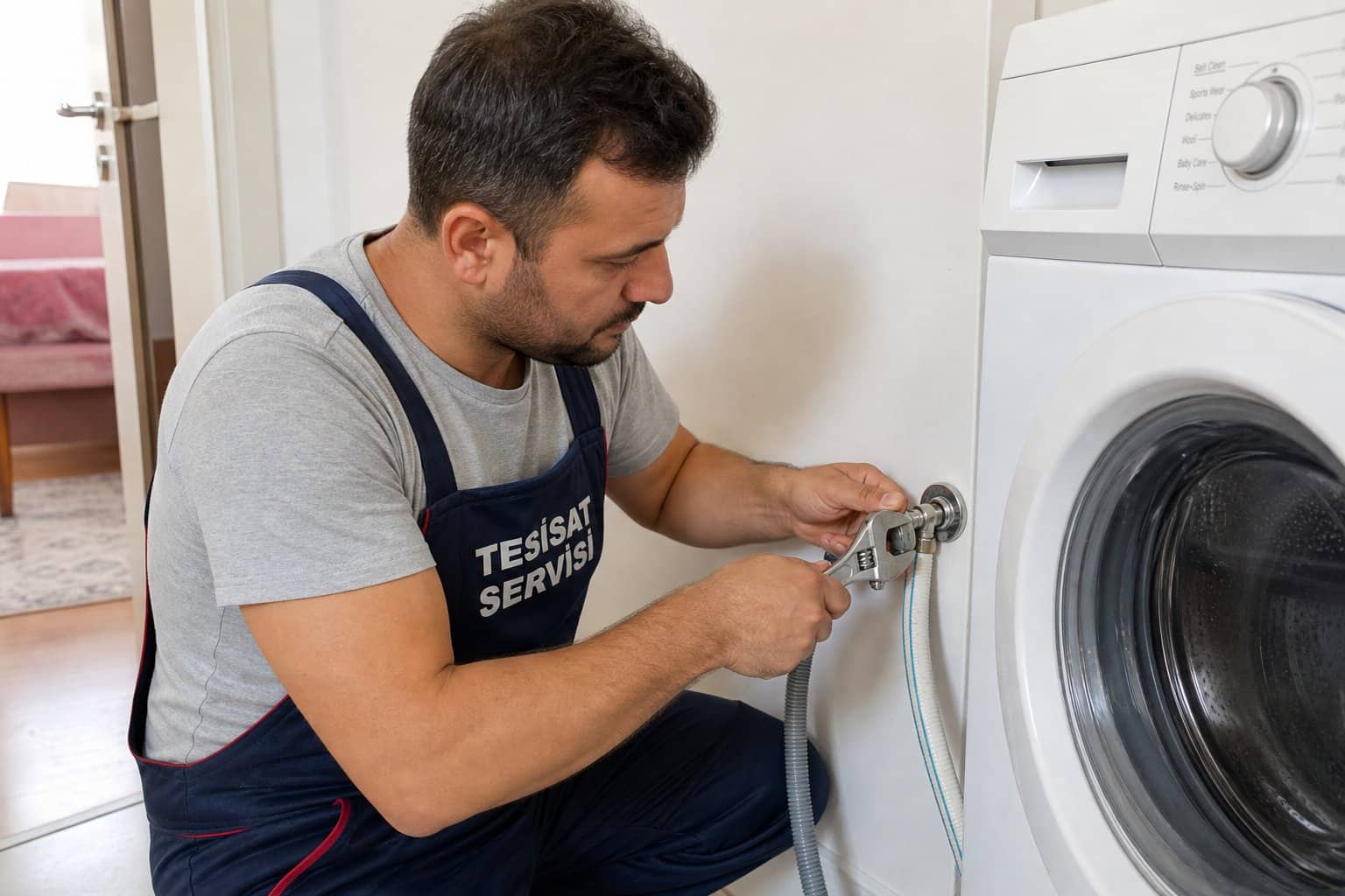 Banyo PVC gider boru montajı
